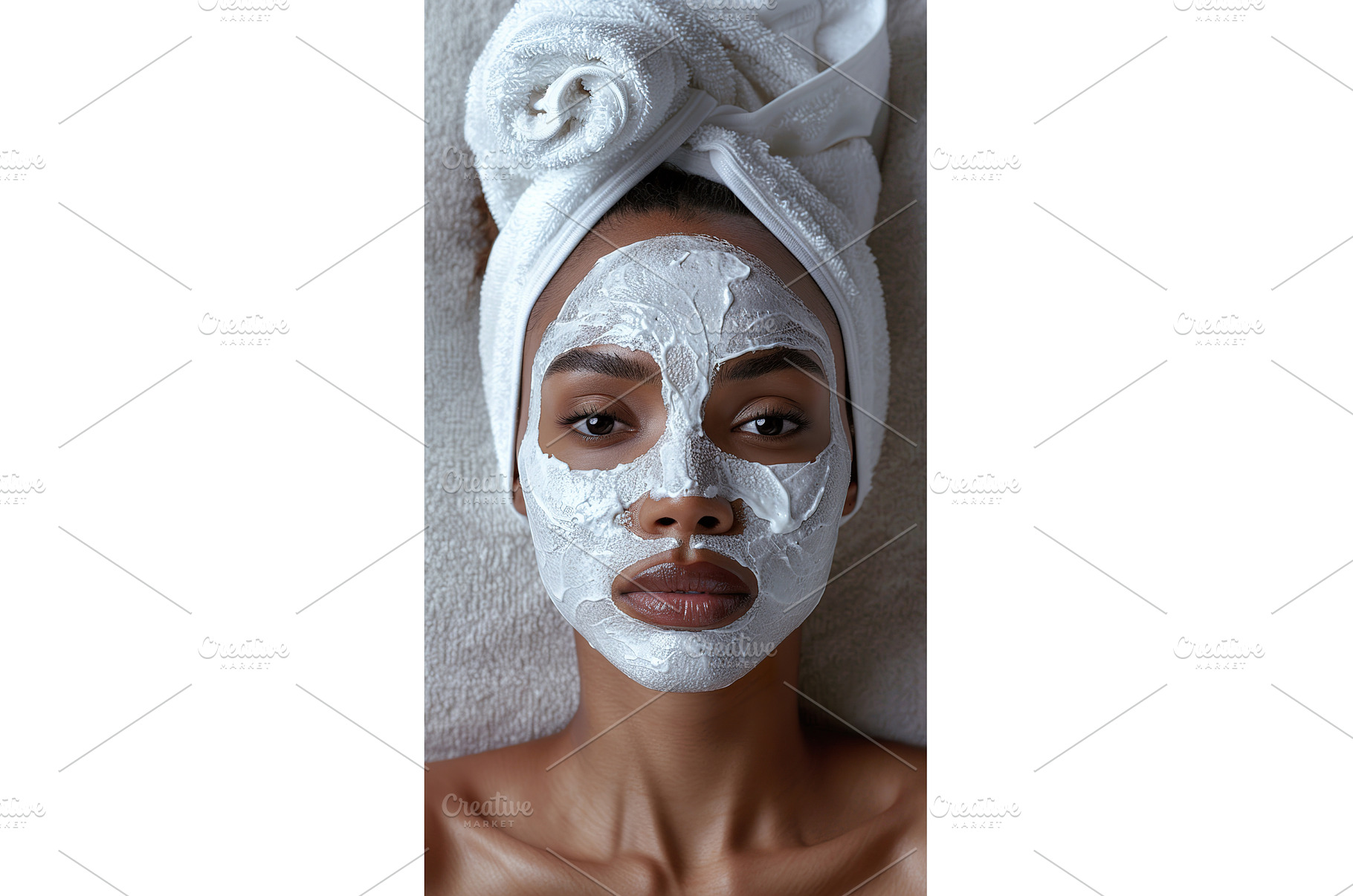 Woman with clay mask lying down, a Beauty & Fashion Photo by Lermont51
