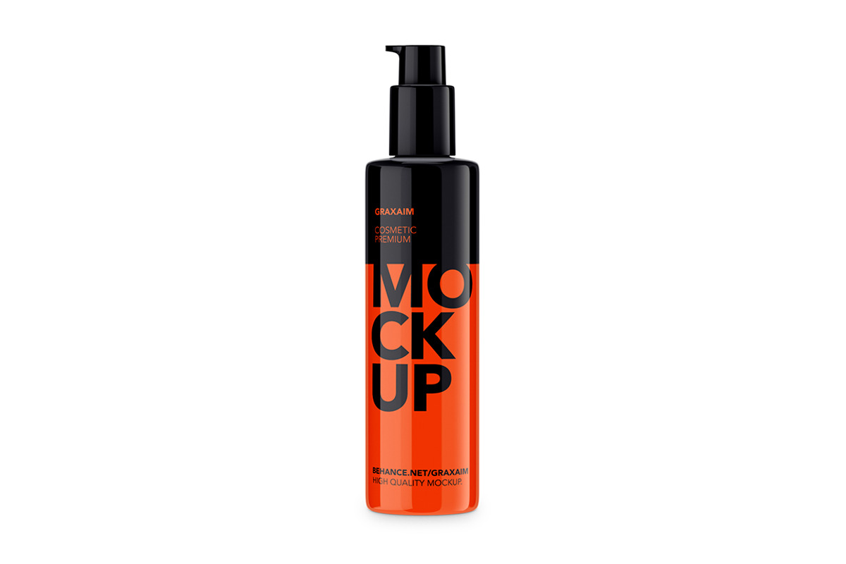 Plastic Cosmetic Pump Bottle, a Packaging Mockup by Graxaim Mock-up (Photo 5 of 5)