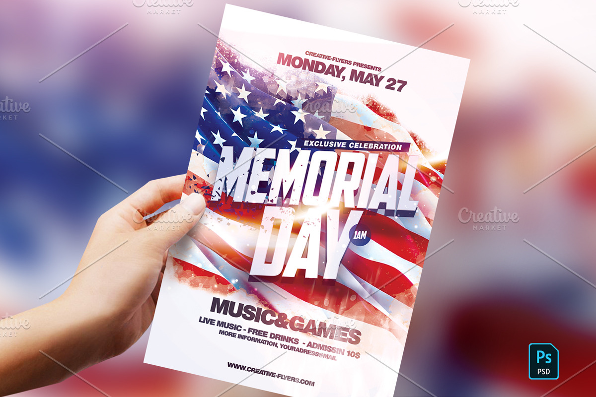 Memorial Day Flyer Psd, a Flyer Template by Rome B Creation