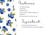 Watercolor Blueberry Seamless, an Illustration by Mashimara (Thumbnail 3 of 4)