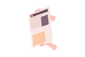 Cartoon newspaper in hand, an Object Illustration by Things for designers