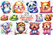 Funny Cartoon Sleepy Quirky Animals, an Illustration by RobertsArt (Thumbnail 1 of 7)