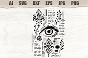 Stencil Eye Floral, an Object Illustration by MARYCRAFTIRIA (Thumbnail 1 of 3)