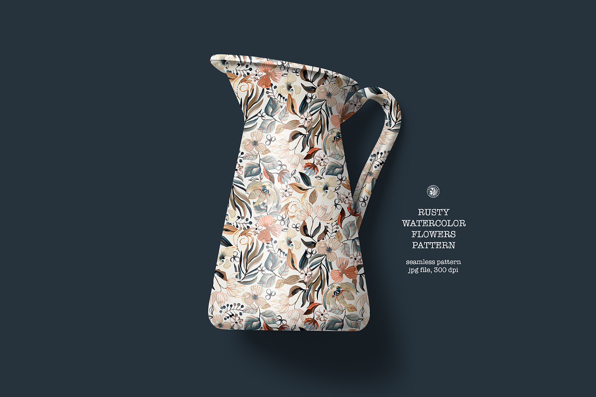 Rusty Watercolor Floral Wallpaper, a Wallpaper Graphic by Webvilla Studio