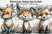 Whimsical Spring Fox Clipart, an Illustration by Dream Creation (Thumbnail 1 of 4)