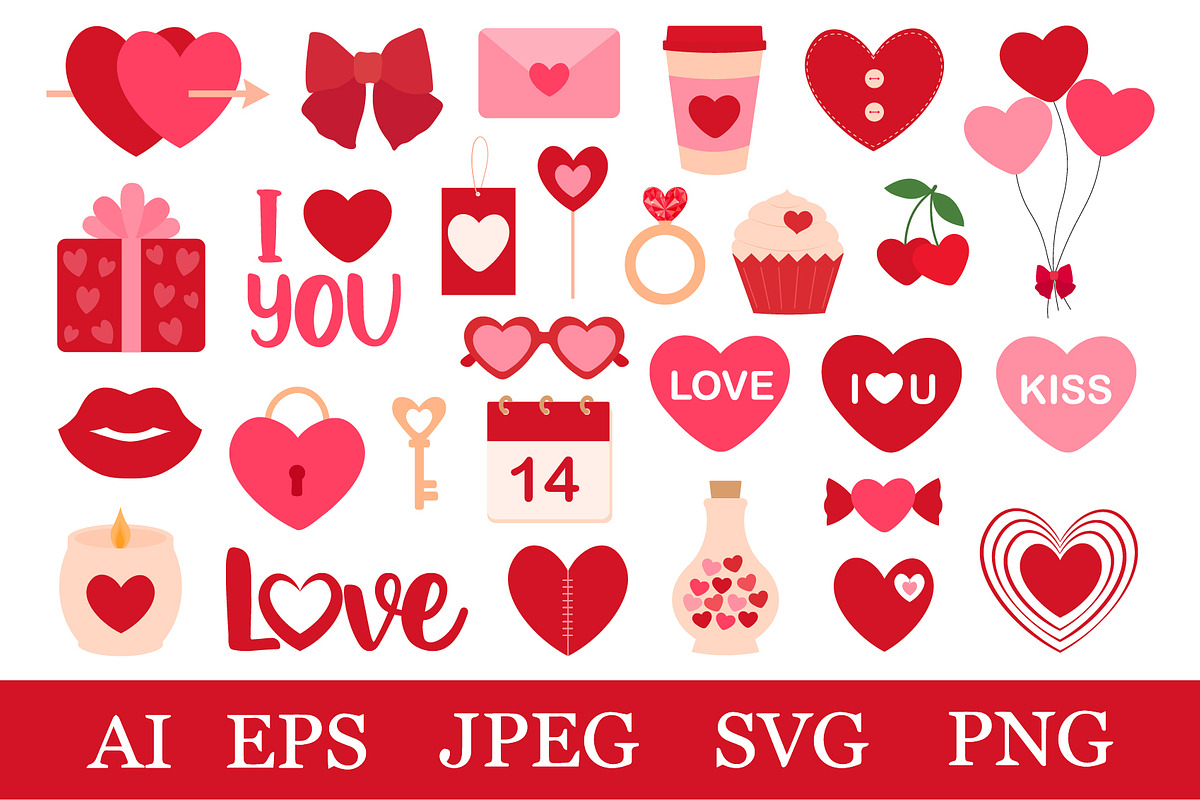 Valentine's day clipart, an Illustration by IrinaShishkova (Photo 1 of 7)