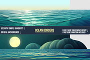 Ocean Border Clipart, Waves Clip Art, an Illustration by Paper Element (Thumbnail 2 of 7)