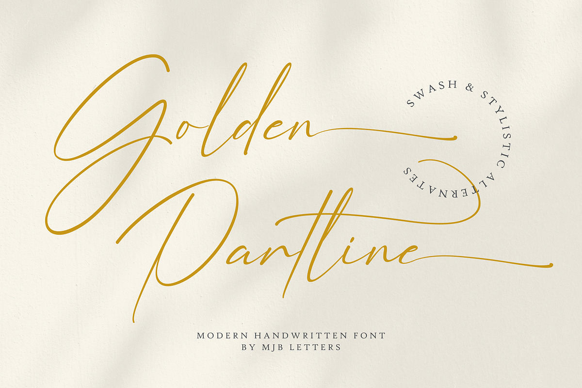 Golden Partline | Modern Handwritten, a Script Font by MJB Letters (Photo 1 of 12)