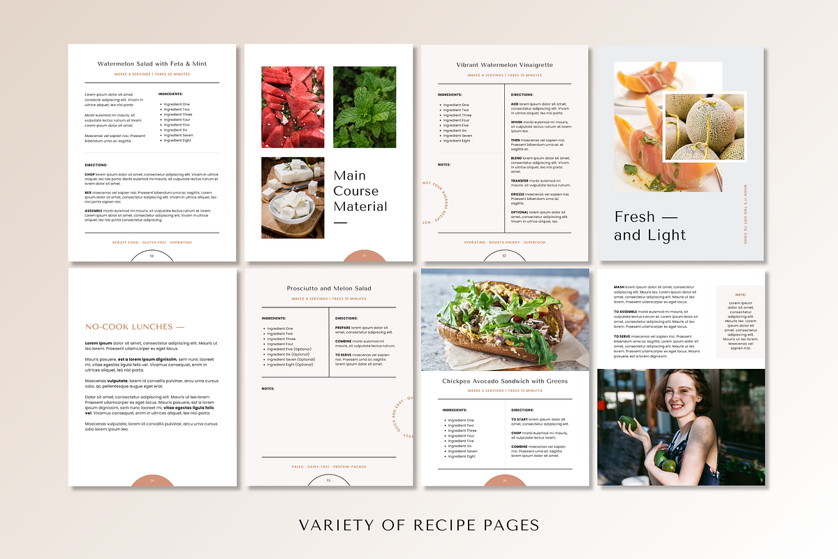 Summer Cookbook Template Canva, a Magazine Template by Erin Cassidy (Photo 5 of 9)