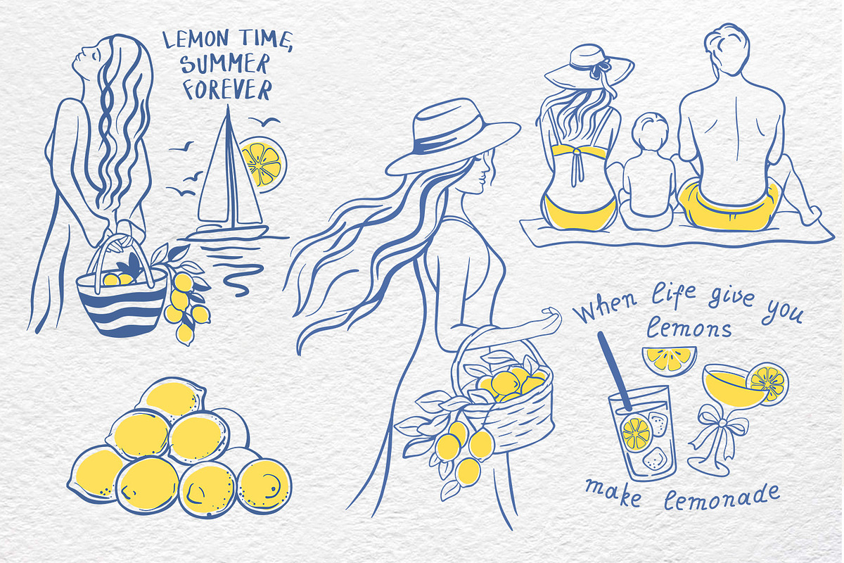 Lemon Vector Clipart Set, an Object Graphic by Watercolor dreams (Photo 4 of 5)