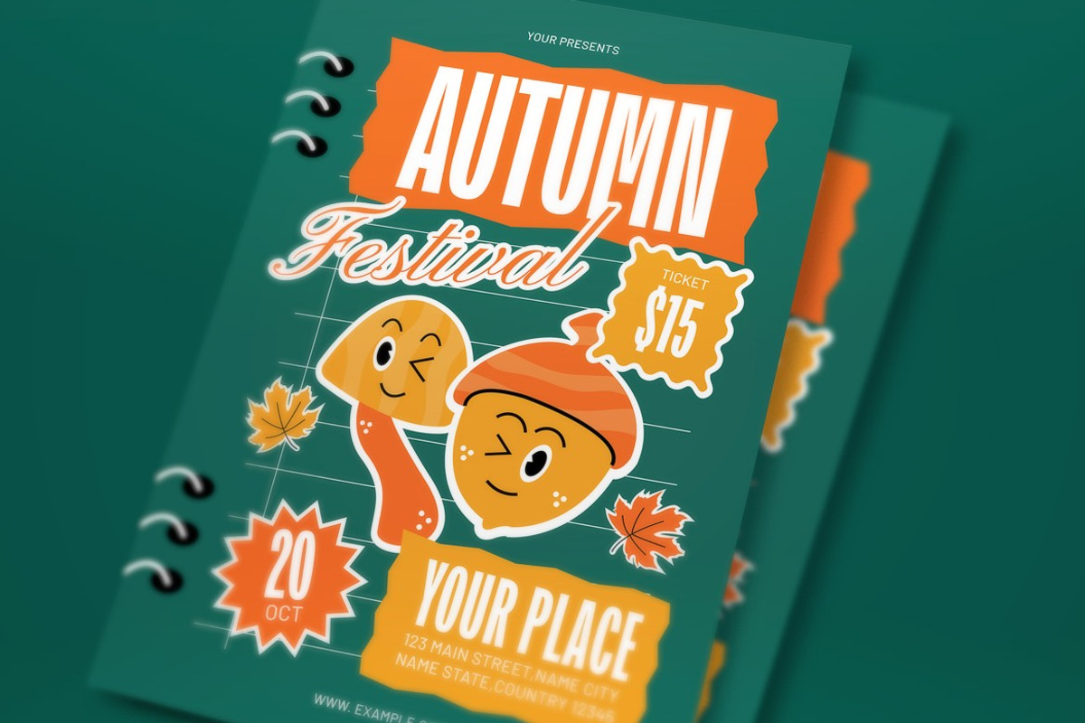 Autumn Festival Flyer, a Flyer Template by graphicook (Photo 2 of 3)