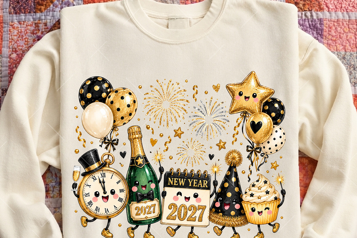 Happy New Year 2027 PNG Bundle, a Seasonal Illustration by OK Design (Photo 7 of 7)