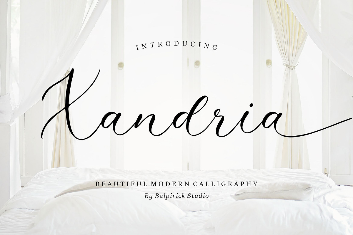 Xandria - Modern Calligraphy Font, a Script Font by Balpirick Studio (Photo 1 of 7)