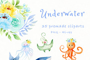 UNDERWATER SEA CLIPART, an Animal Illustration by heyiamalice (Thumbnail 3 of 13)