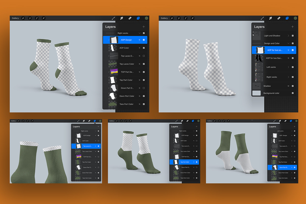High Socks Mockup For Procreate, a Bottom Mockup by Grow Design Craft Studio (Photo 5 of 6)