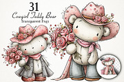 Cute Cowgirl Teddy Bear PNG Clipart, a Seasonal Illustration by RobertsArt (Thumbnail 1 of 5)