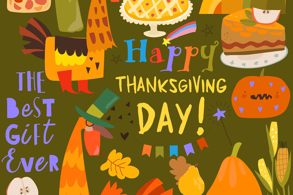 Cute Thanksgiving Set Composed of, an Animal Illustration by Maria Starus (Photo 2 of 3)