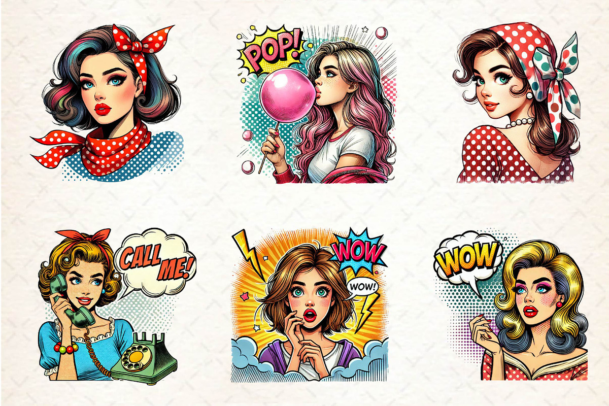 Pop-Art Girl Clipart PNG, an Illustration by Dream Creation (Photo 4 of 5)