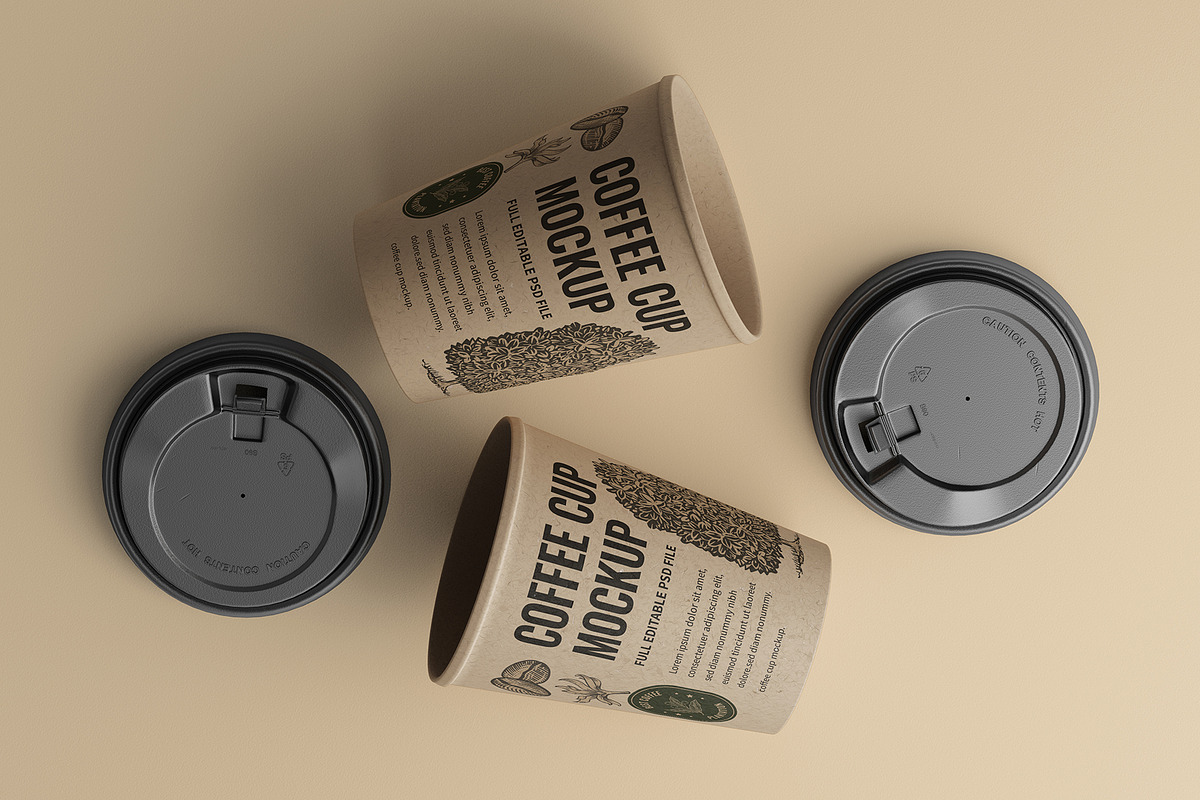 Kraft Coffee Cup Mockup, a Cups & Container Mockup by Graphicboom (Photo 3 of 4)