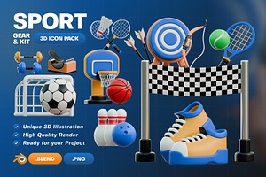 Sport Gear & Kit 3D Icon Pack, an Object 3D Model by Haps Space