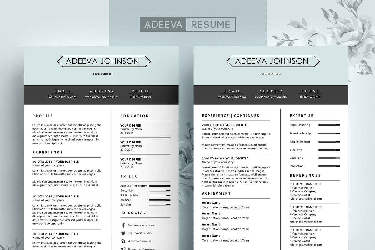 Clean Resume Template Johnson, a Resume Template by AdeevaResume (Photo 1 of 4)