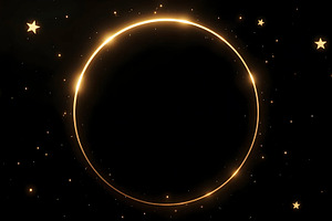 Round Gold Frame with Golden Stars o, a Photo by LOGOCREATIVE