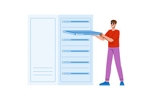 System administrator inserting, a Technology Illustration by pikepicture