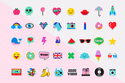 Pop Art 80's patches and stickers, an Emoji Icon by Marish (Thumbnail 3 of 6)