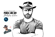 Pencil Line Art Photoshop Action, an Action Add-On by Photoshop Action (Thumbnail 1 of 11)