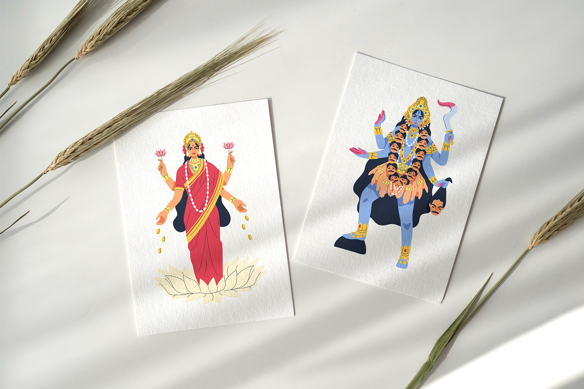 Hindu gods and goddesses set, a Person Illustration by Good Studio (Photo 9 of 9)