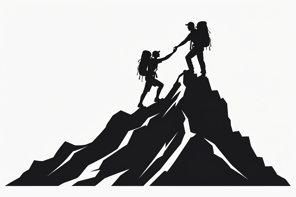 Mountain Hiking Silhouette Set, an Illustration by BIPLOB EXPERT (Photo 19 of 21)