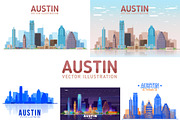 Austin Texas skyline illustration, an Illustration by Sky and glass (Thumbnail 1 of 6)