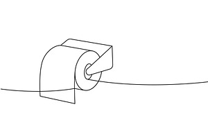 Toilet paper with metal holder one, an Object Illustration by GraphiShop