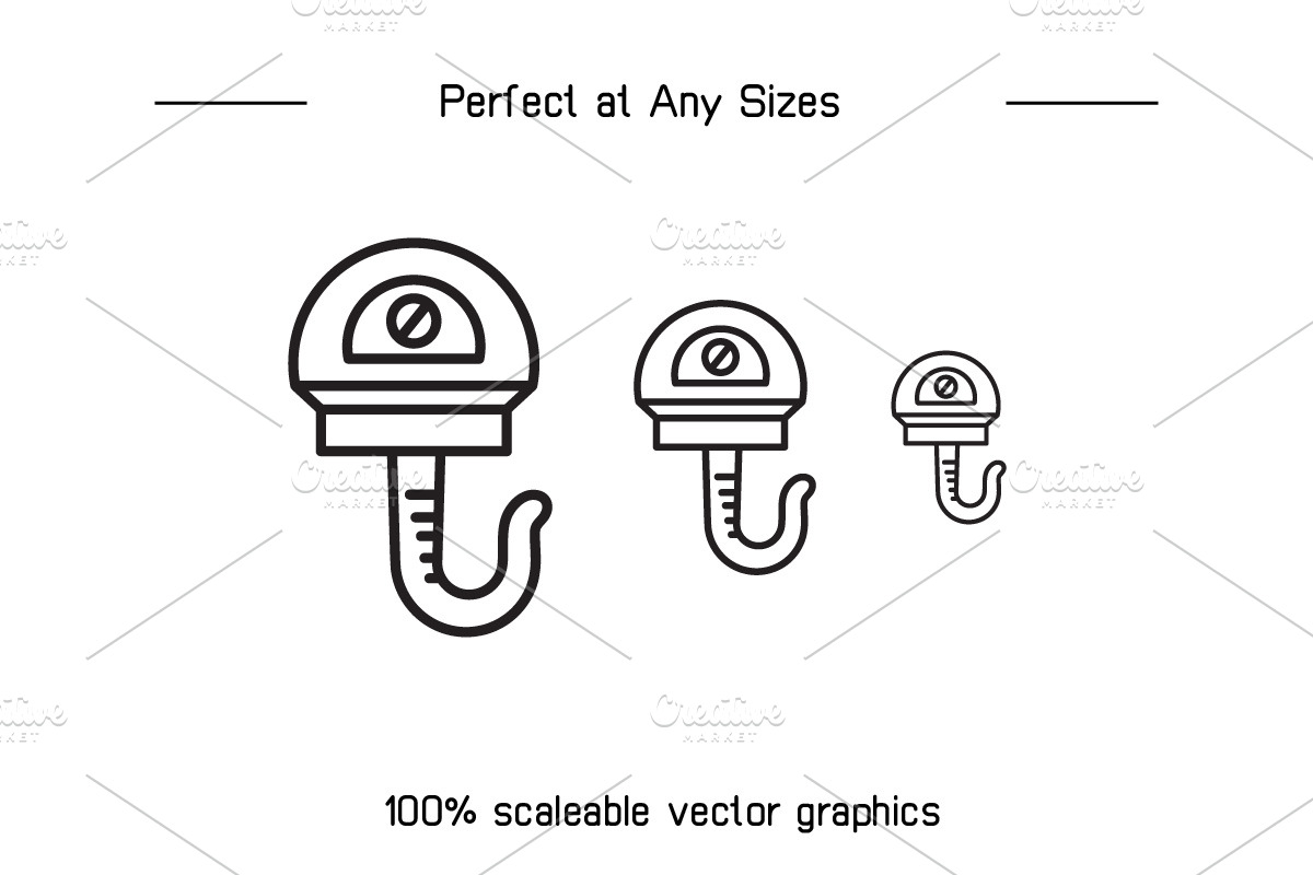 Winch Crane Hook Icons, an Outline Icon by Designfour (Photo 7 of 7)