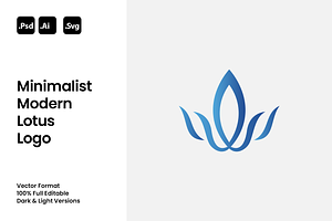 Minimalist Modern Lotus Logo, a Branding & Logo Template by Luxury Logos
