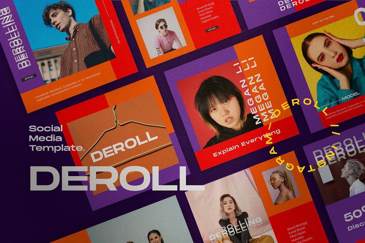 DEROLL - Social media Pack, a Social Media Template by Dirtytemp Studio (Photo 1 of 13)