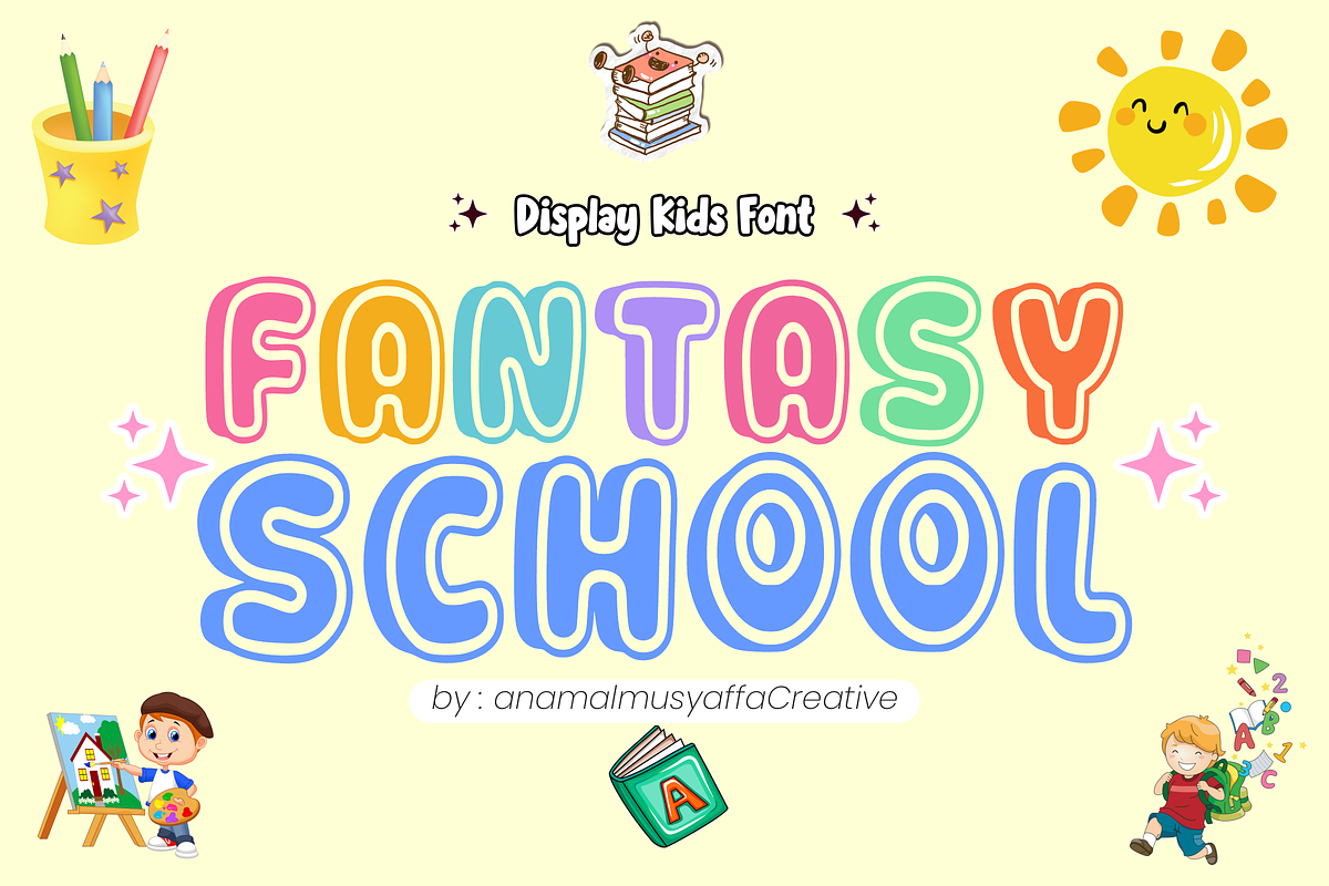 Fantasy School - Display Font, a Font by KiddoGlyphs Studio (Photo 1 of 5)