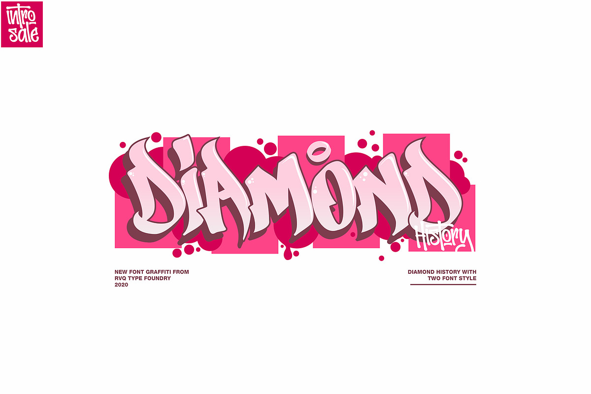 Diamond History Graffiti (font duo), a Blackletter Font by Rvq Type Foundry (Photo 2 of 7)