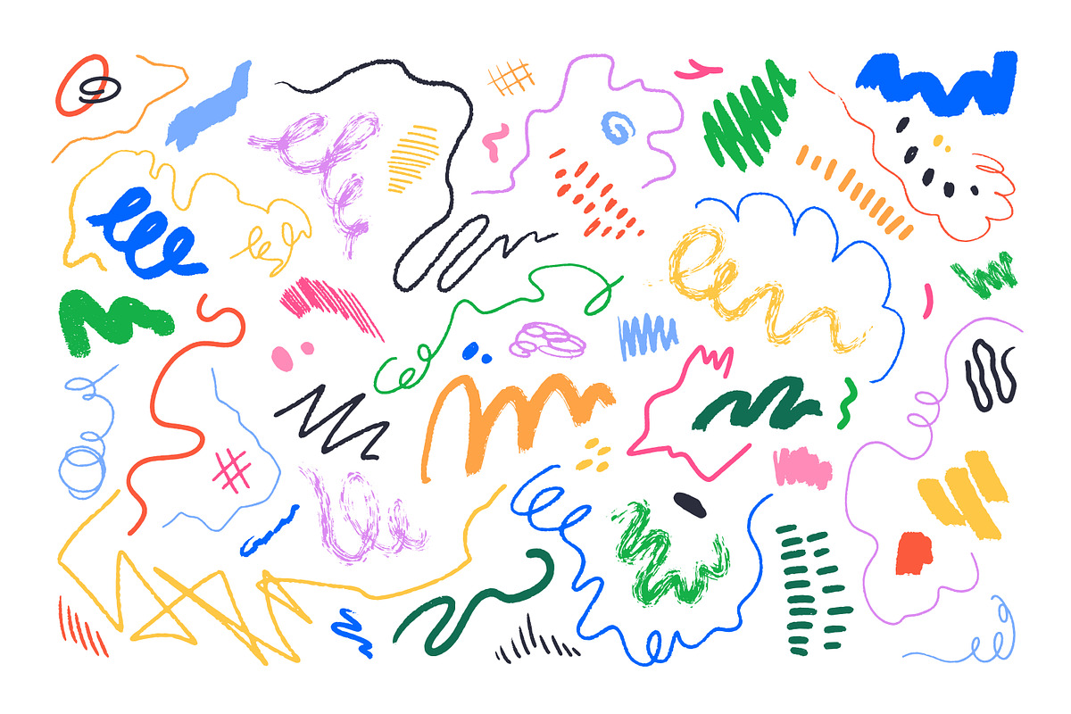 Abstract, doodle scribbles set, a Decorative Illustration by Good Studio (Photo 3 of 5)