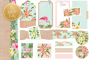 Scrapbook Clipart Tropical Flowers