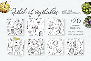 Vegetables vector sketch watercolor, a Food Illustration by irina.vaneeva (Thumbnail 6 of 18)