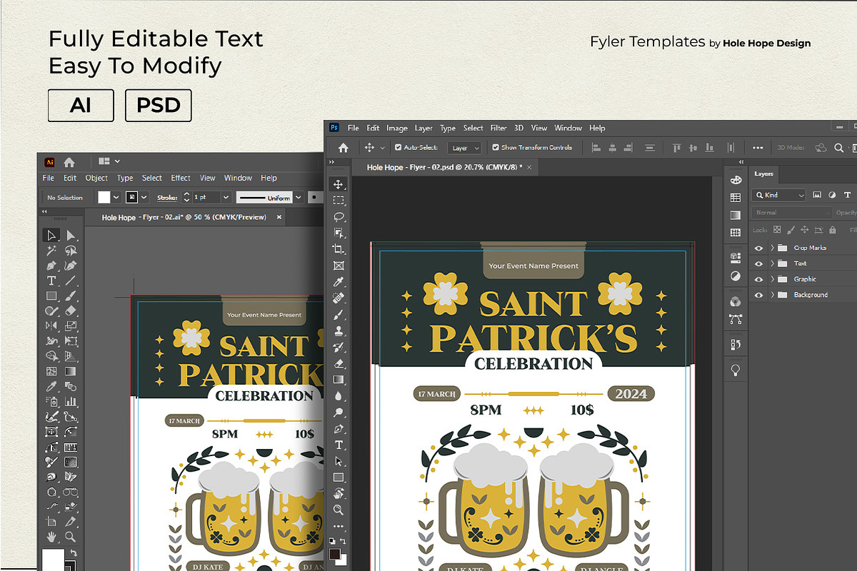 St Patricks Celebration Flyer, a Flyer Template by Hole Hope Design (Photo 4 of 5)