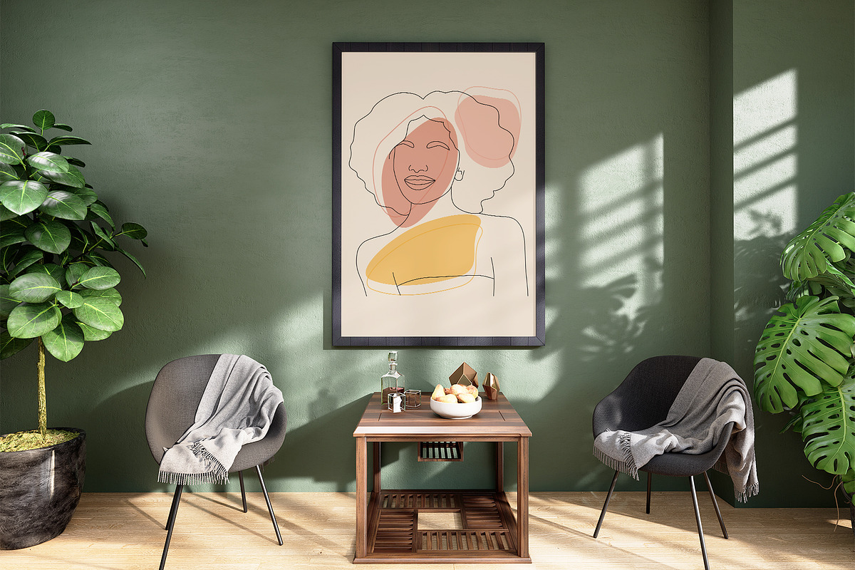 Abstract linear woman face, a Graphic by Vinegret -Shop (Photo 3 of 8)