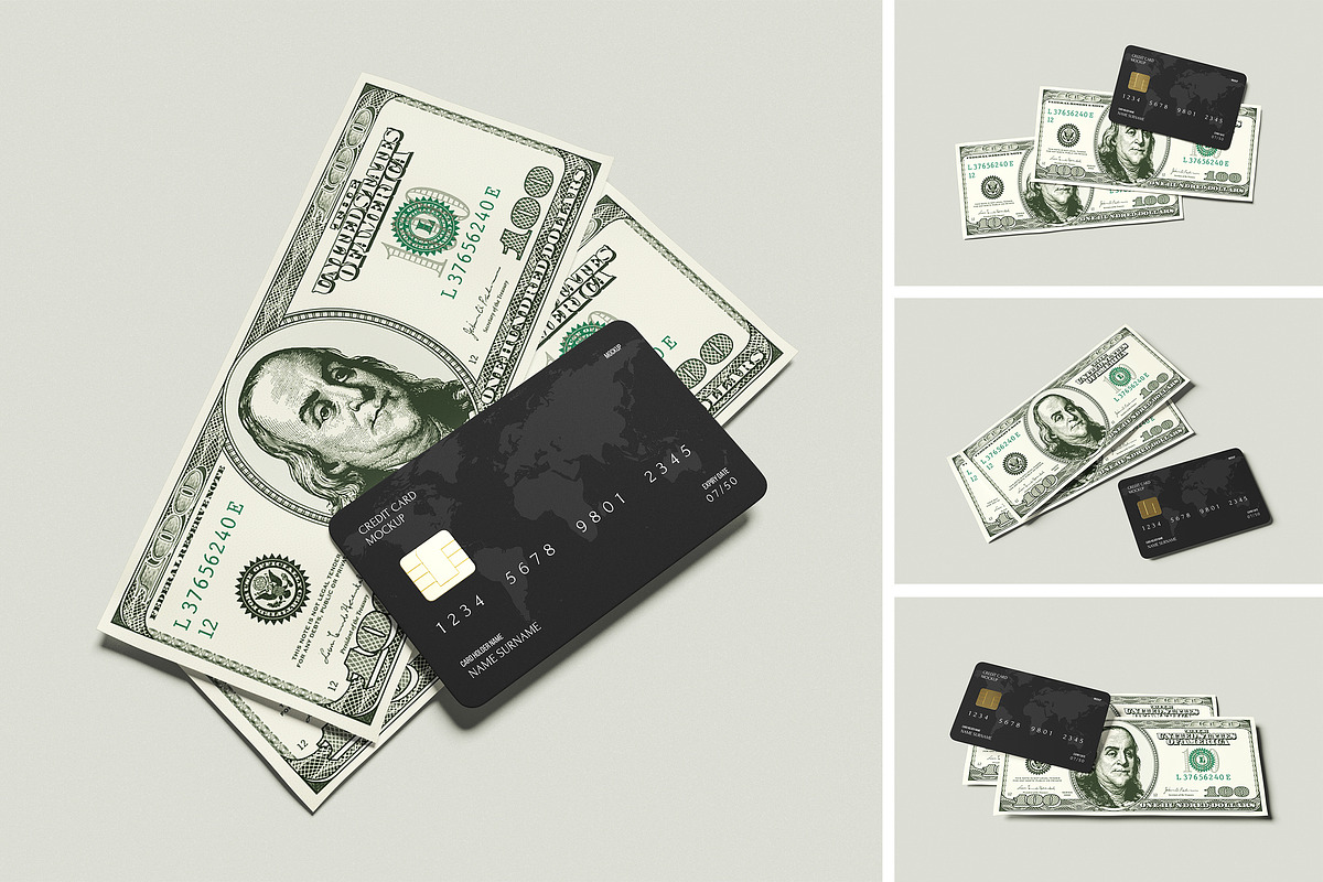 Card and Money Mockup, a Product Mockup by swsi-studio (Photo 1 of 5)