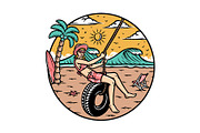 Women having fun on the beach, a Person Illustration by gunaonedesign (Thumbnail 1 of 5)