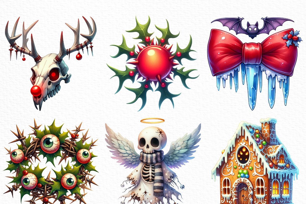 Creepy Christmas PNG, an Illustration by Craft Nest (Photo 4 of 6)