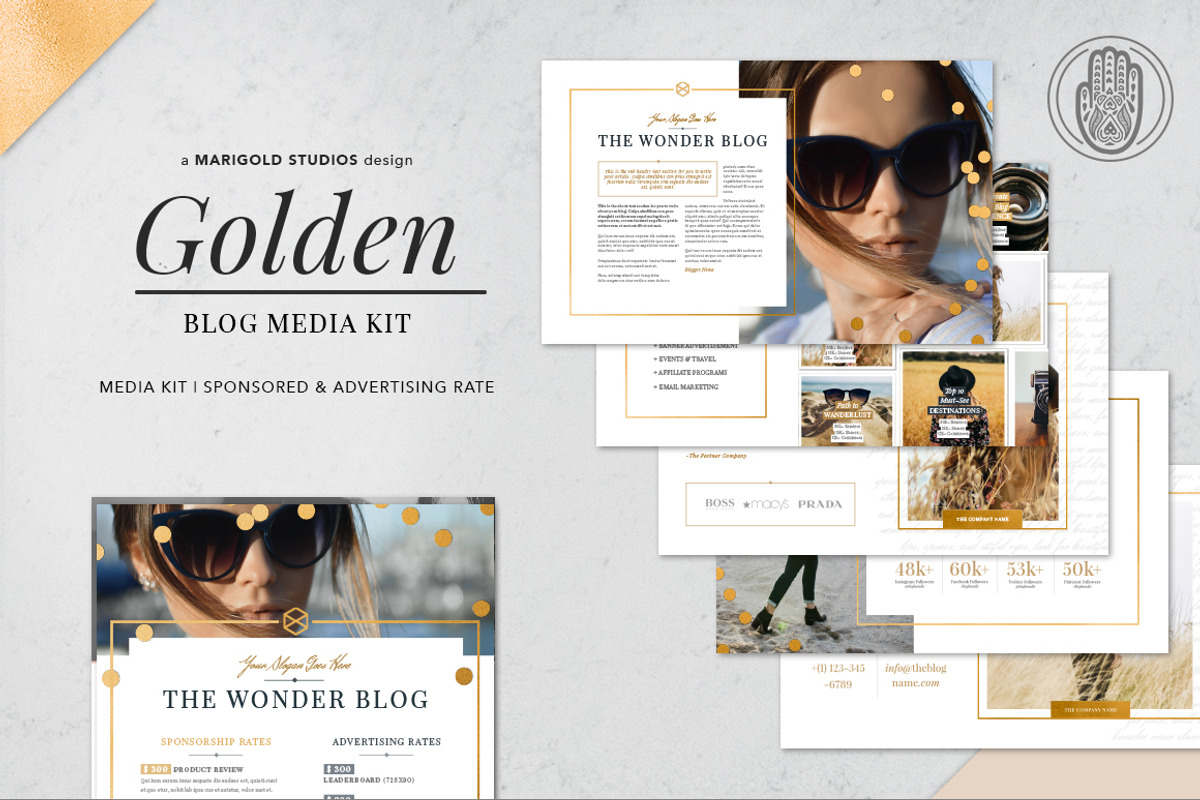 GOLDEN | Blog Media Kit, a Resume Template by Marigold Studios (Photo 1 of 10)