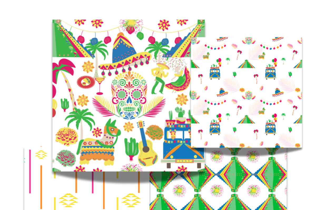 Let’s Fiesta – Light | Seamless, a Graphic by AashimaDesigns (Photo 1 of 4)
