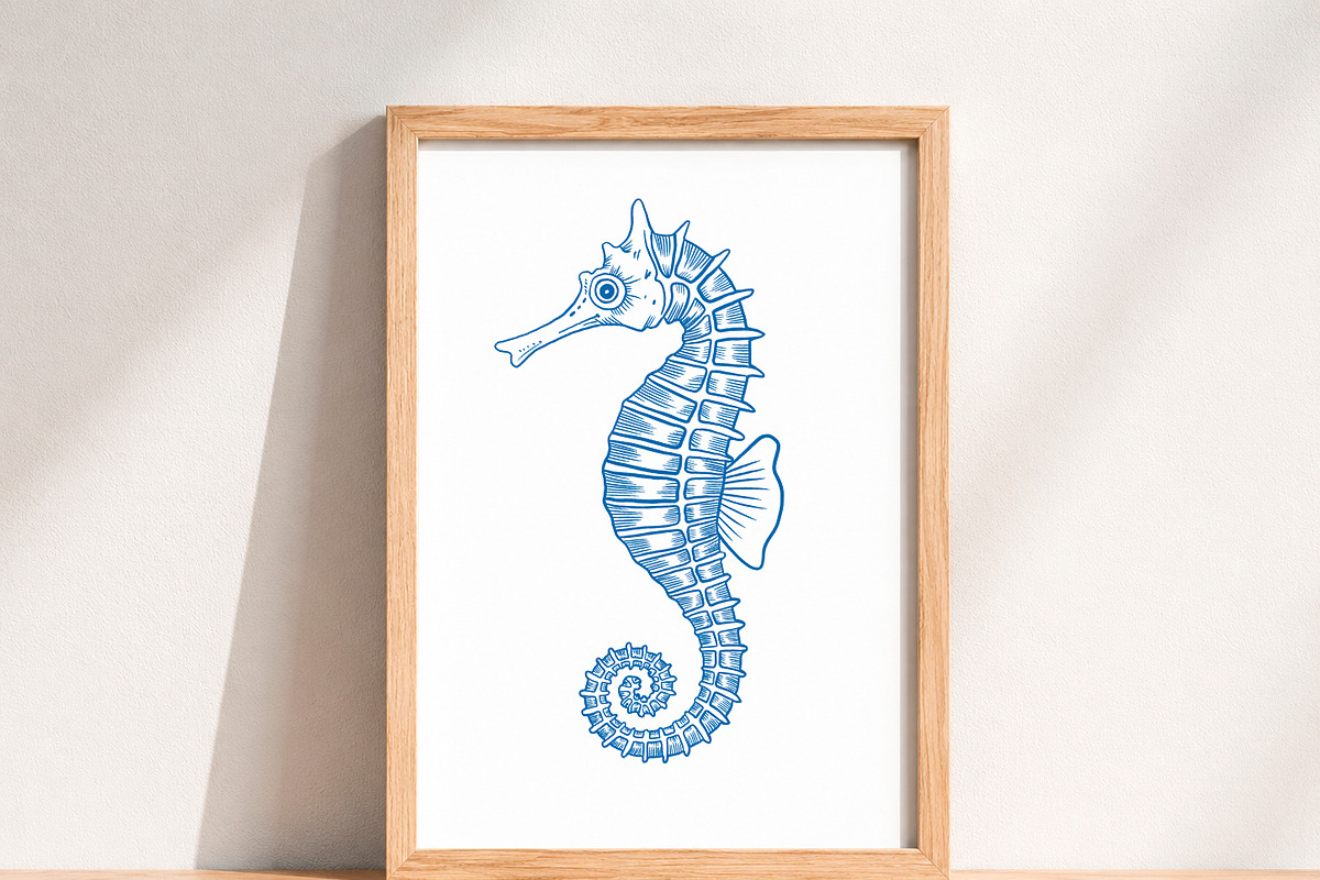 Blue Line Sea Animals PNG Clipart, an Animal Illustration by PatternPalette (Photo 7 of 10)