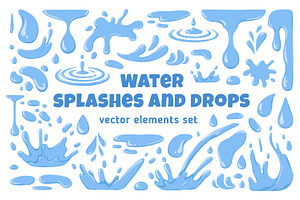 Water drops and splashes set, an Object Illustration by Good Studio